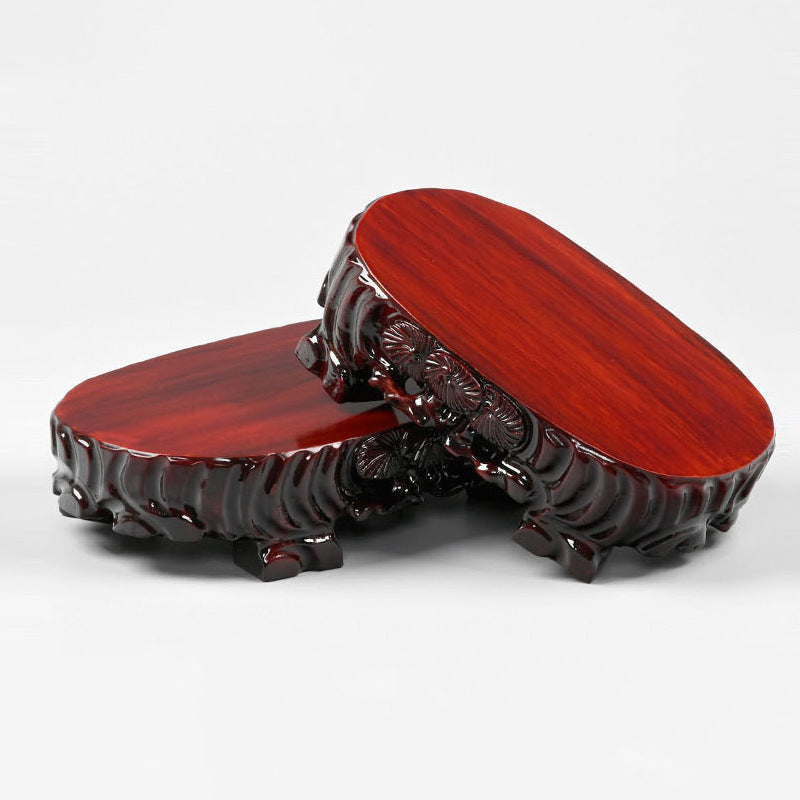 HKM-330707 Redwood and Rare Stone Handcrafted Wooden Base Ornament - Various Sizes Available