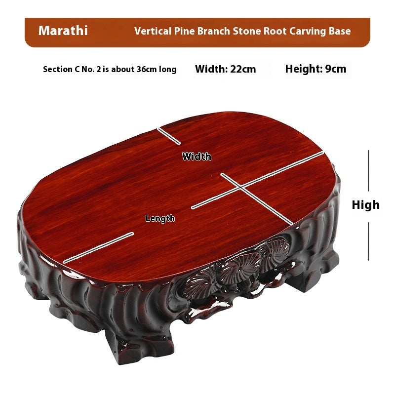 HKM-330707 Redwood and Rare Stone Handcrafted Wooden Base Ornament - Various Sizes Available