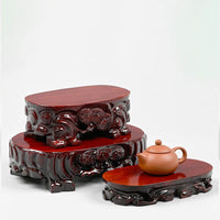 HKM-330707 Redwood and Rare Stone Handcrafted Wooden Base Ornament - Various Sizes Available
