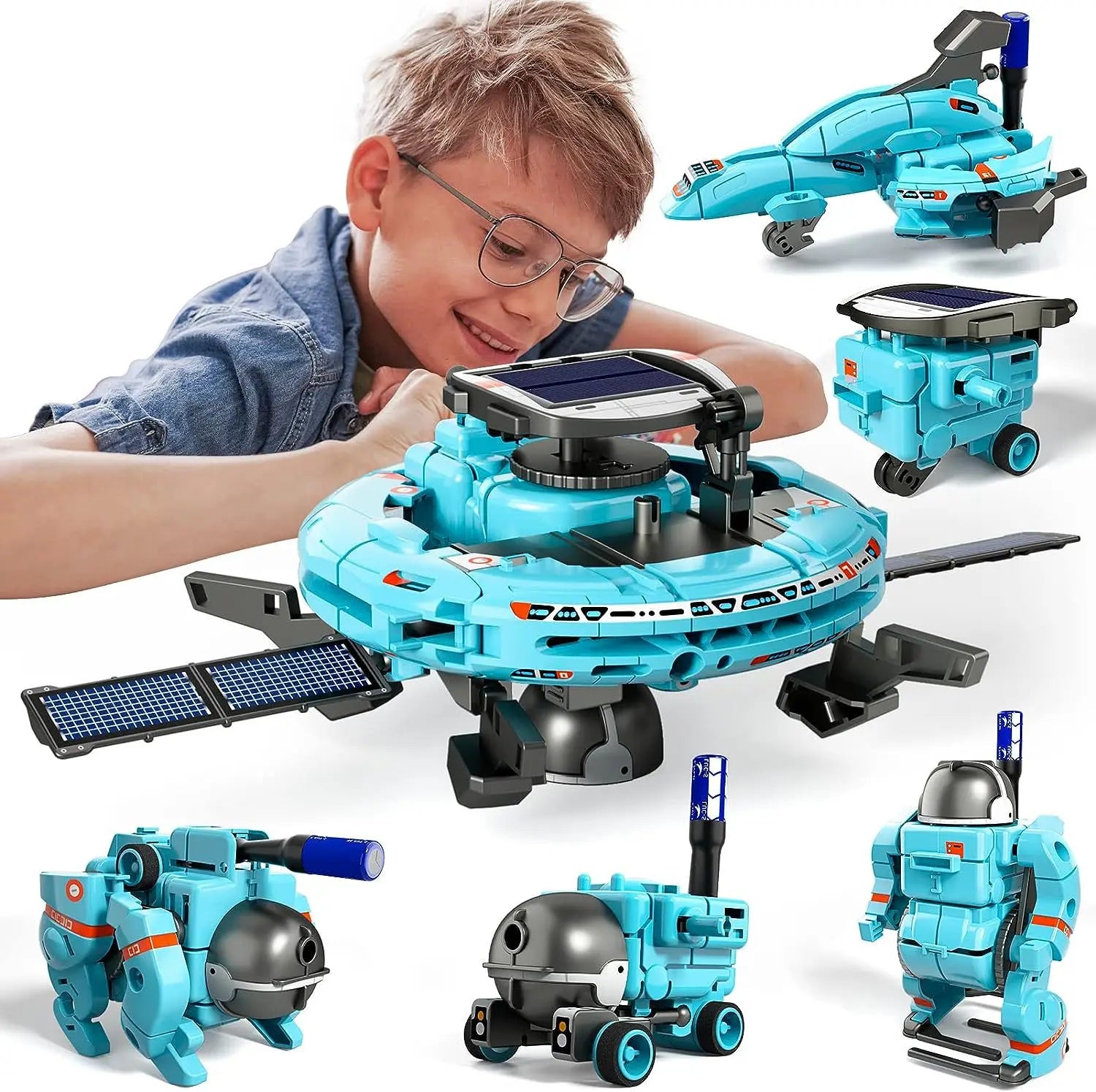 KTX-330771 6 in 1 Solar Power Construction Kit for Kids - Educational DIY Robot Building Set