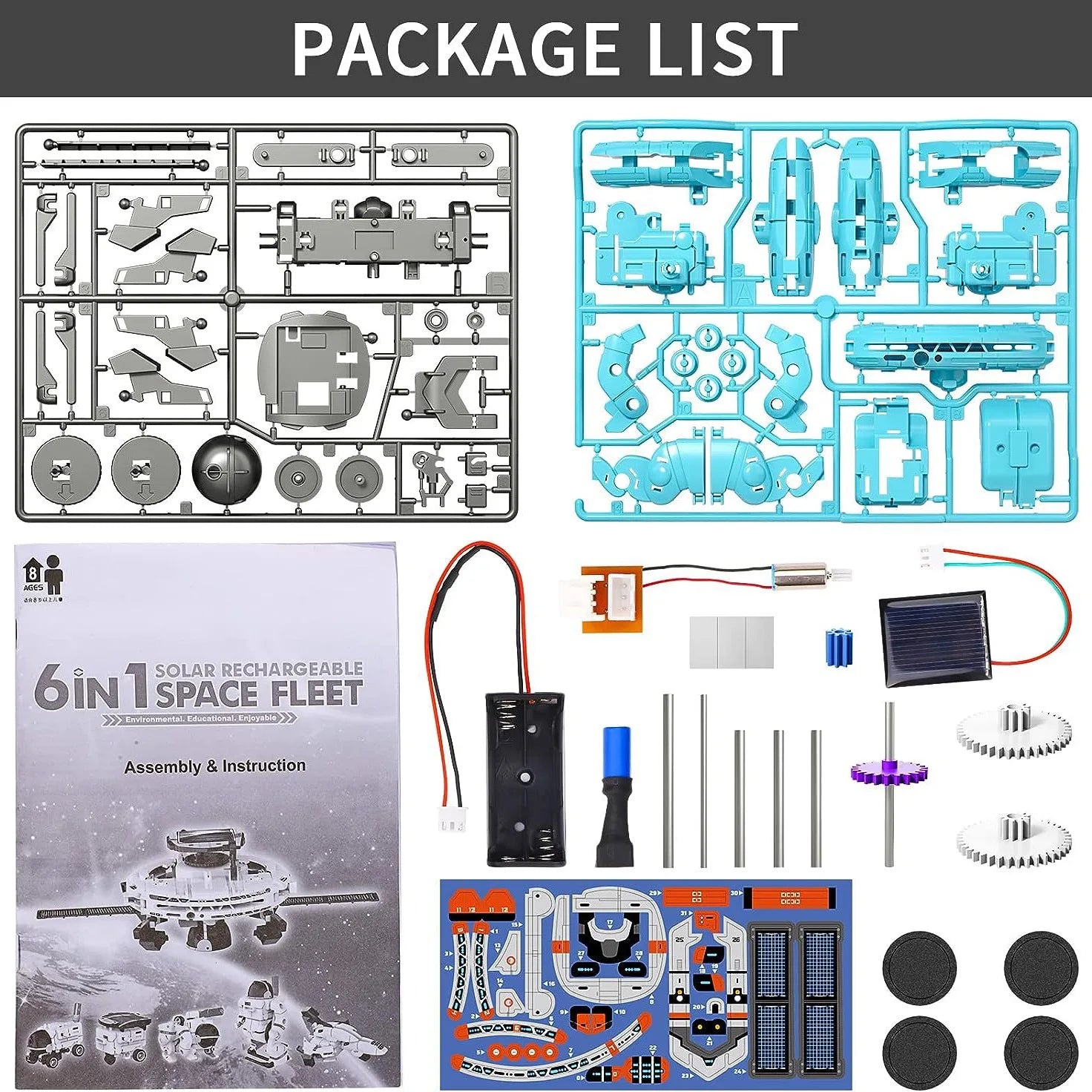 KTX-330771 6 in 1 Solar Power Construction Kit for Kids - Educational DIY Robot Building Set