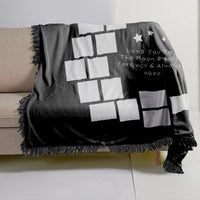 HKM-330771 Heart-Shaped Moon Double-Sided Flannel Blanket - Soft Polyester Fiber for All Seasons, Multiple Sizes Available