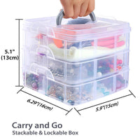 HKM-330771 Three-Layer Acrylic Bead and Pearl Jewelry Making Set - 850g, 168x160x150mm
