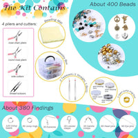 HKM-330771 Three-Layer Acrylic Bead and Pearl Jewelry Making Set - 850g, 168x160x150mm