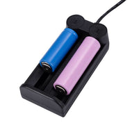HKM-330963 Smart Dual-Slot Lithium Battery Charger for 21700, 26650, 18650, 16340, 18500, and 32650 Batteries