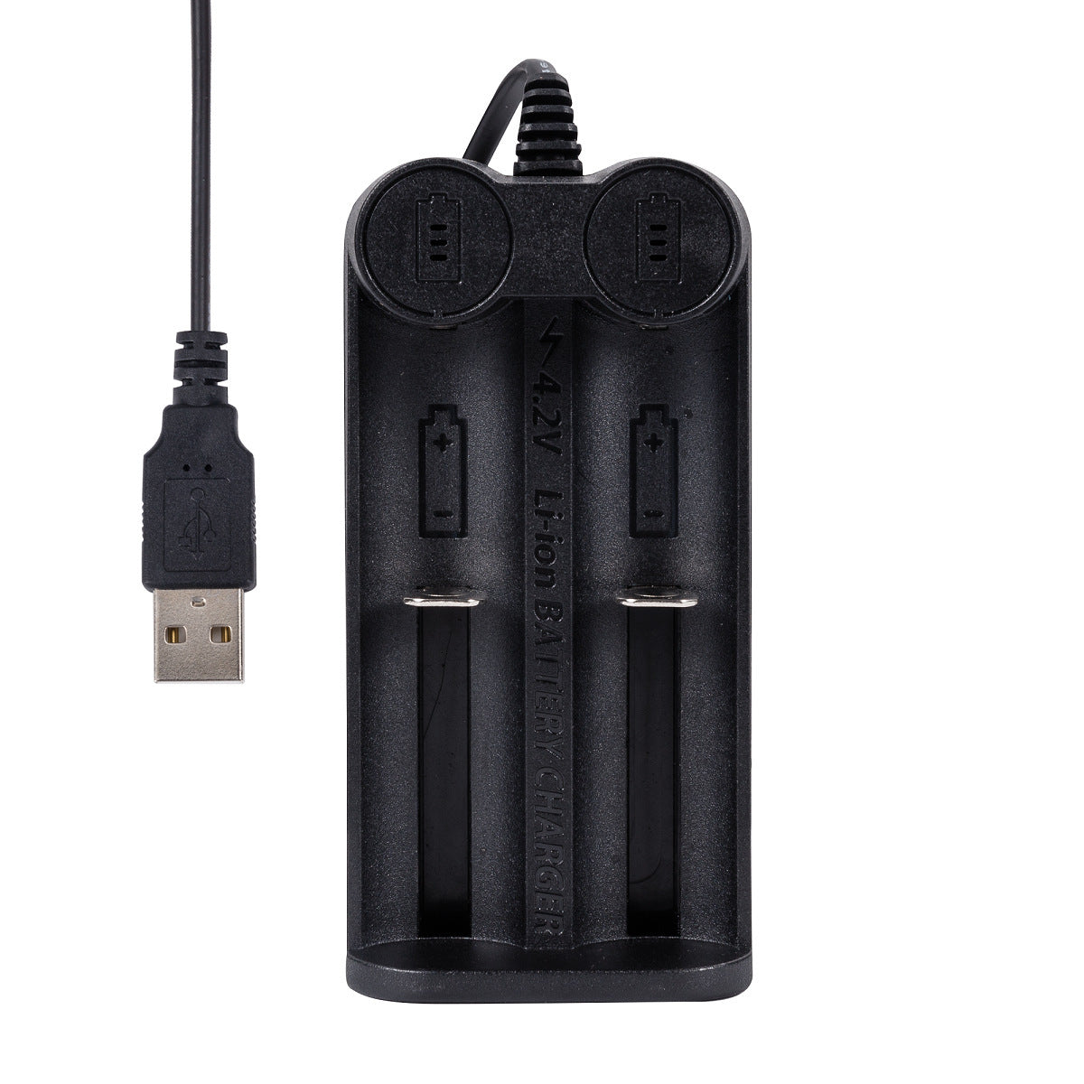 HKM-330963 Smart Dual-Slot Lithium Battery Charger for 21700, 26650, 18650, 16340, 18500, and 32650 Batteries
