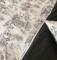 HKM-331091 Pure Cotton Knitting Printed Linen Sheet Quilt Cover Set for 1.2m to 2.0m Beds