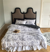 HKM-331091 Pure Cotton Knitting Printed Linen Sheet Quilt Cover Set for 1.2m to 2.0m Beds