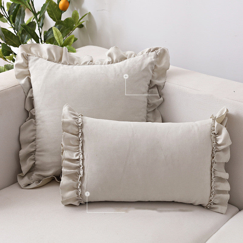 HKM-331155 Suede Small Cushion Pillowcase for Nordic-Style Sofa or Bedside Decor