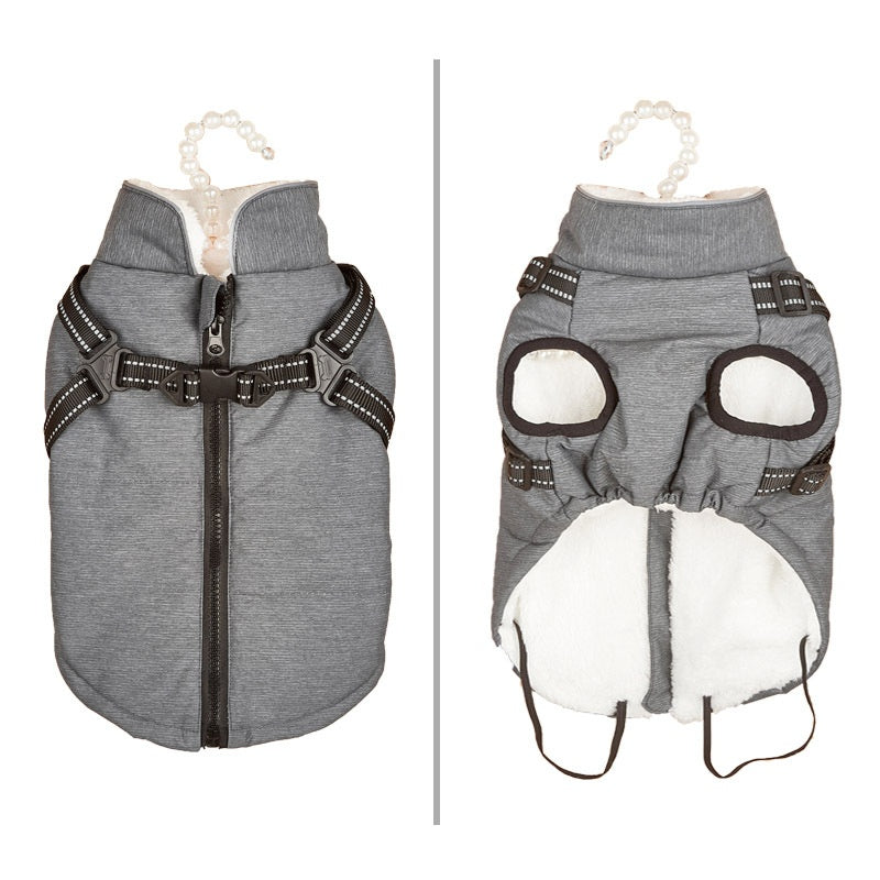 HKM-331411 Reflective Cotton Dog Vest Coat - Warm Casual Style for All Sizes