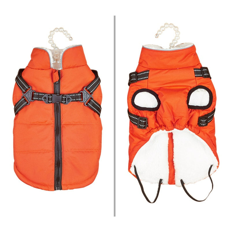 HKM-331411 Reflective Cotton Dog Vest Coat - Warm Casual Style for All Sizes
