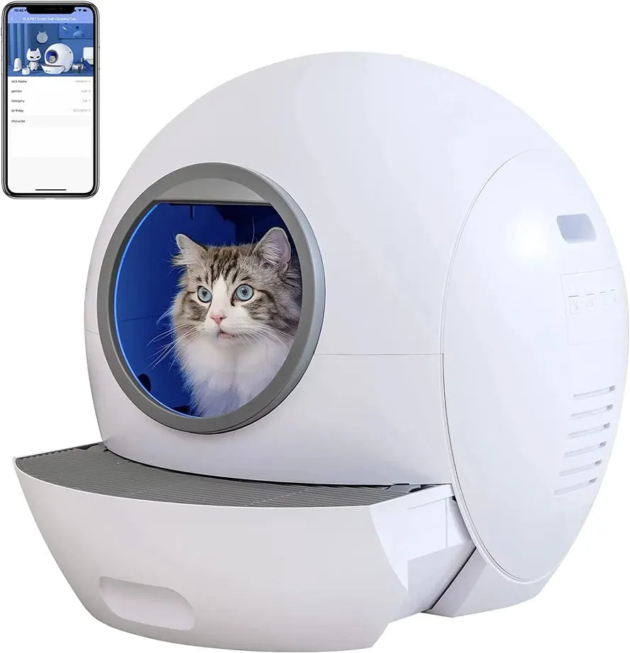 KTX-331539 Intelligent Wifi-Enabled Cat Litter Box with Automated Cleaning System