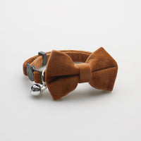 HKM-331795 Adjustable Velvet Bow Collar for Small Dogs and Cats - Monochrome Colors Available