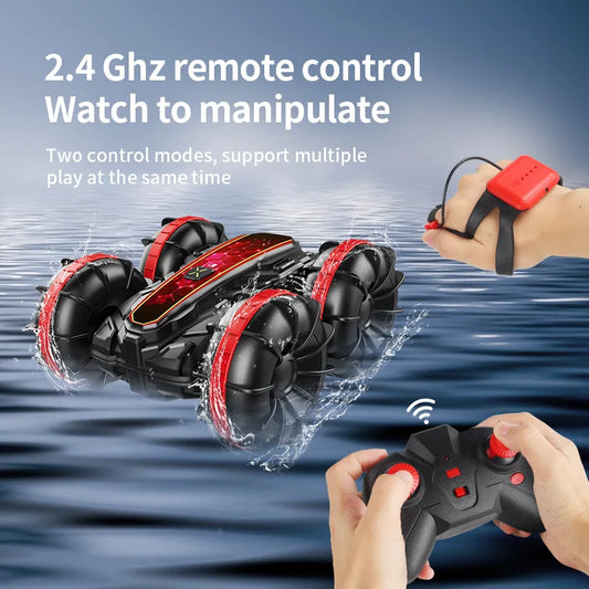 HKM-331923 Double-Sided Remote Control Amphibious Stunt Car with 360° Rotation - Ready-to-Go, Indoor-Outdoor Use