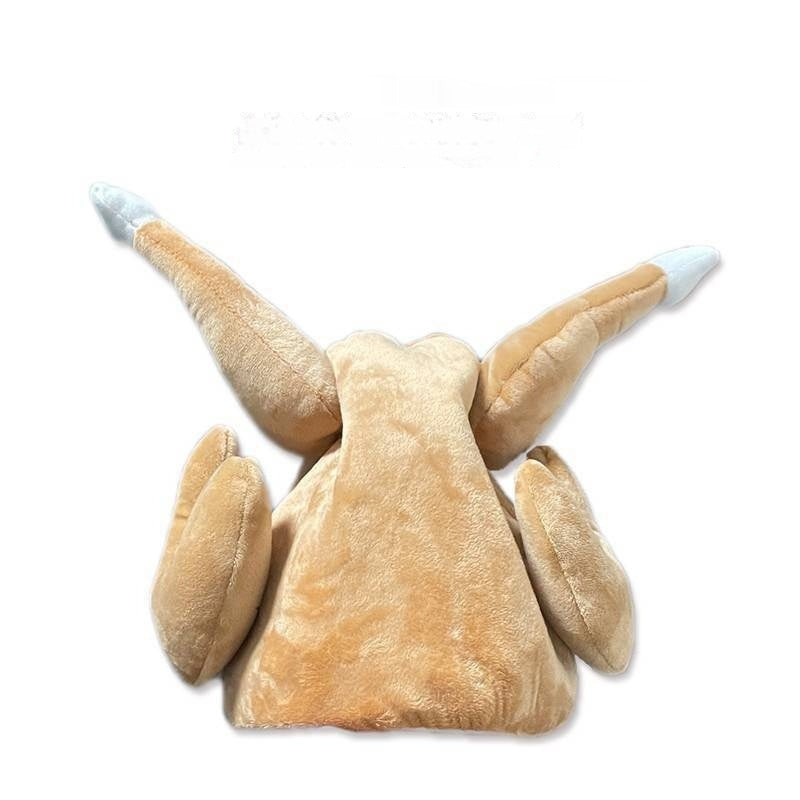 HKM-332051 Moving Chicken Leg Plush Hat with Music for Halloween Fun