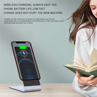 HKM-332115 Desktop Magnetic Wireless Charging Stand for iPhone 12 Series - Black and Silver Options
