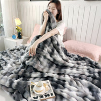 HKM-332243 Multicolor Geometric Bubble Velvet Blanket - Available in Various Sizes