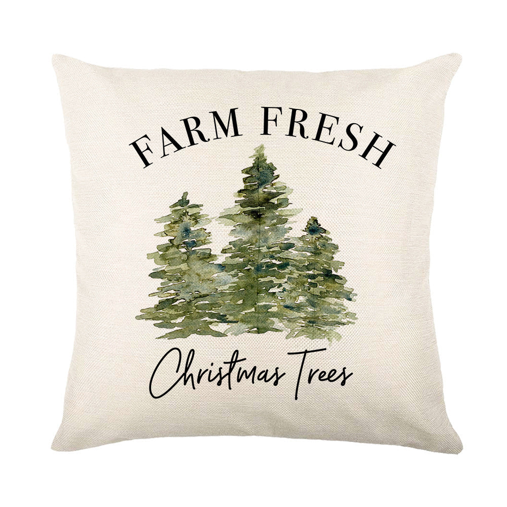 HKM-332371 Nordic Landscape Print Polyester Pillowcase - 45 x 45cm