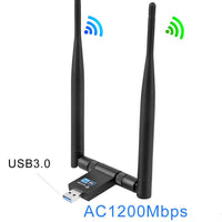 HKM-332435 Dual-Band Wireless USB Network Card with 1200Mbps Speed and Antenna