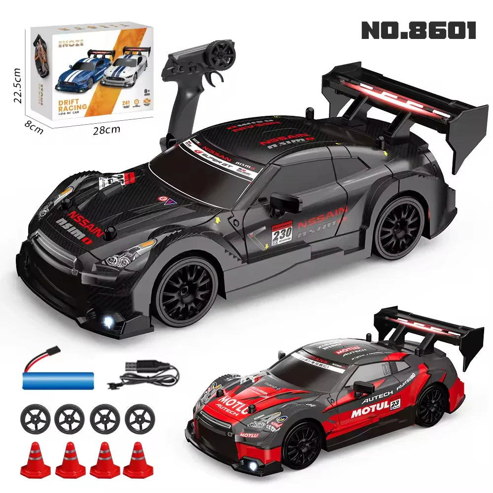 HKM-332499 1/24 Scale Mini 4WD High Speed Drift RC Car - Electric Remote Control Off Road Vehicle for All Ages