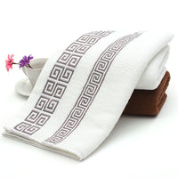 HKM-332499 Men's Minimalist Cotton Towel Gift Box Set in White, Brown, and Dark Blue - 35x75 cm