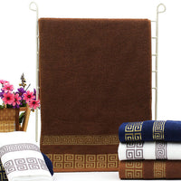 HKM-332499 Men's Minimalist Cotton Towel Gift Box Set in White, Brown, and Dark Blue - 35x75 cm