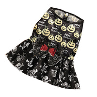 HKM-332691 Halloween Mesh Bow Pet Skirt in Orange and Black - Sizes S, M, L, XL