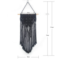 HKM-333011 Handwoven Butterfly Wave Tapestry Wall Hanging Decoration - Cotton, 40x70cm, Available in Beige, Black, Dark Coffee
