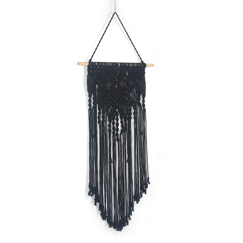 HKM-333011 Handwoven Butterfly Wave Tapestry Wall Hanging Decoration - Cotton, 40x70cm, Available in Beige, Black, Dark Coffee