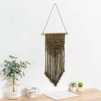 HKM-333011 Handwoven Butterfly Wave Tapestry Wall Hanging Decoration - Cotton, 40x70cm, Available in Beige, Black, Dark Coffee