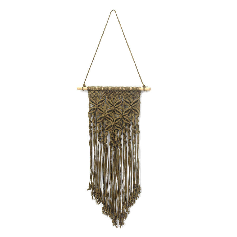 HKM-333011 Handwoven Butterfly Wave Tapestry Wall Hanging Decoration - Cotton, 40x70cm, Available in Beige, Black, Dark Coffee