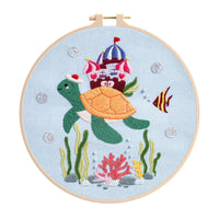 HKM-333075 Original Infauna Series Beginner Embroidery Kit - Cartoon Design, Cotton Fabric, 8 Inch Craft Set