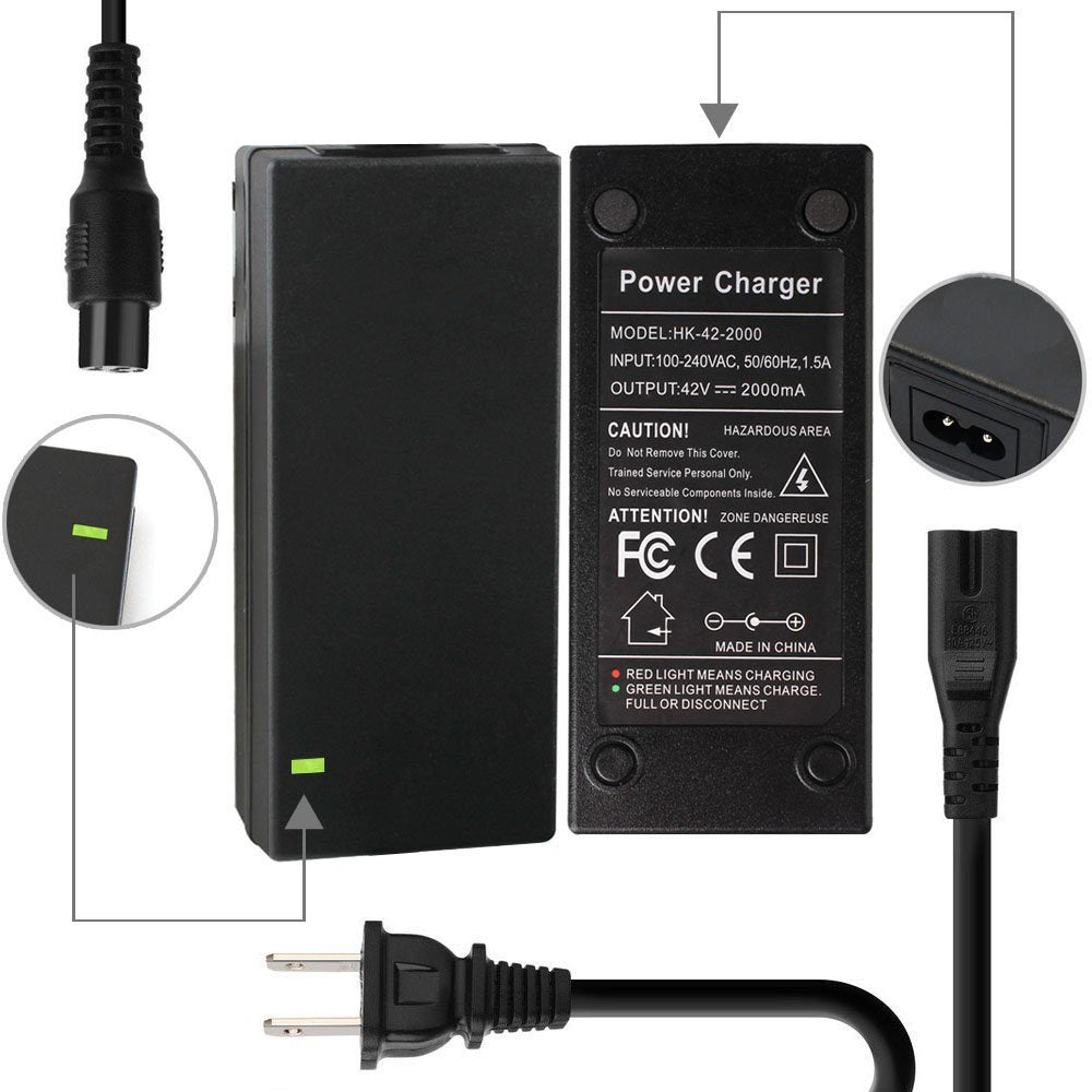 HKM-333267 42V 2A Universal Charger Adapter with LED Indicator for Quick and Efficient Charging