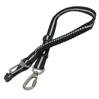 HKM-333267 Elastic Adjustable Dog Seat Belt for Car – Polyester and Zinc Alloy, 70cm to 125cm Stretchable Length, Black/Dark Grey