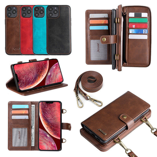 HKM-333331 Detachable Leather Wallet Phone Case for Samsung Galaxy Note 20 Ultra, Note 10 Plus, Note 9 & Note 8