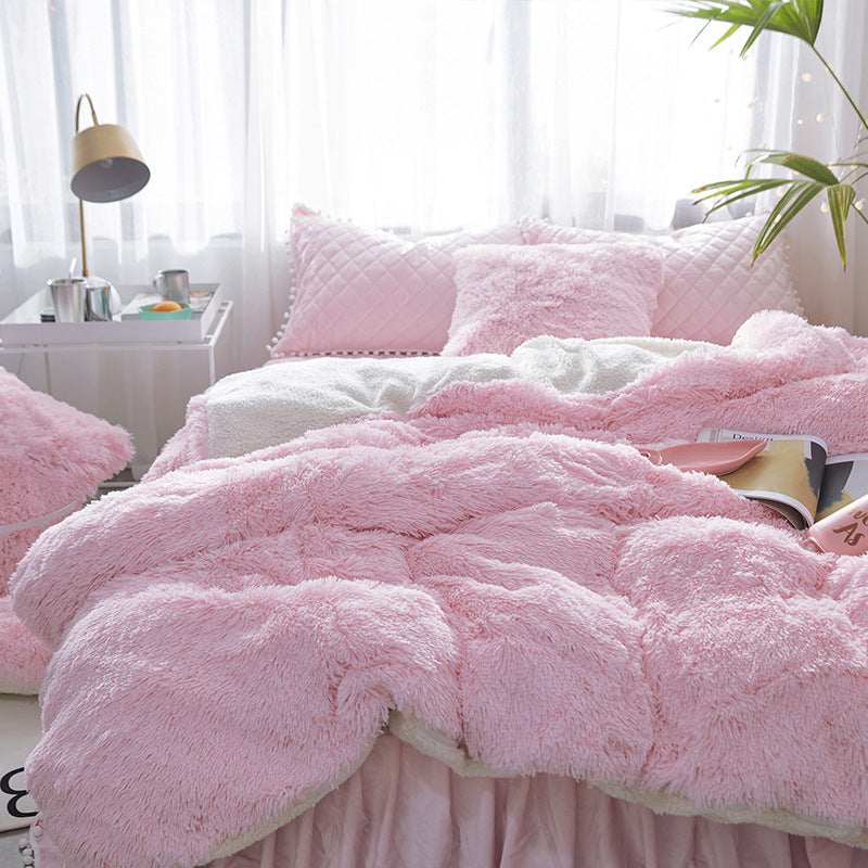 HKM-333395 Double-Sided Plush Quilt Cover in Various Colors and Sizes