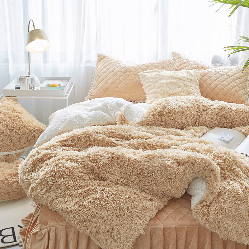 HKM-333395 Double-Sided Plush Quilt Cover in Various Colors and Sizes