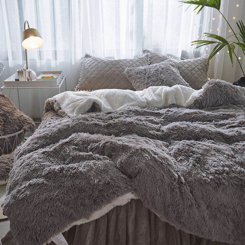 HKM-333395 Double-Sided Plush Quilt Cover in Various Colors and Sizes