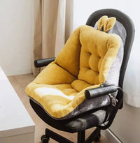 HKM-333459 Breathable Cotton and Linen Chair Cushion - Korean Style Grid Design in Pink and Blue or Grey and Blue