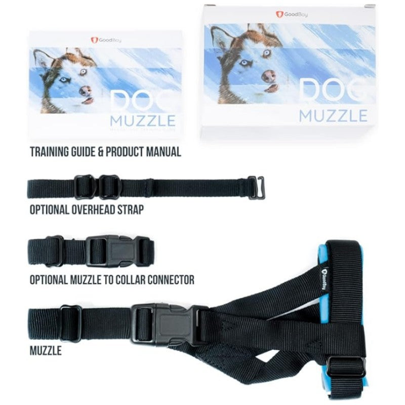 HKM-333587 Breathable Anti-Bark Muzzle for Dogs - Blue, Black, Pink in Sizes S, M, L, XL, XXL