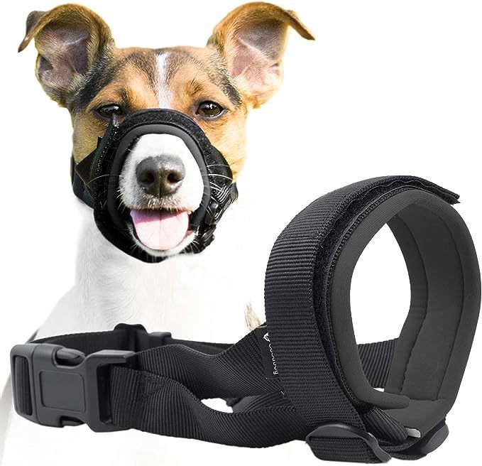 HKM-333587 Breathable Anti-Bark Muzzle for Dogs - Blue, Black, Pink in Sizes S, M, L, XL, XXL