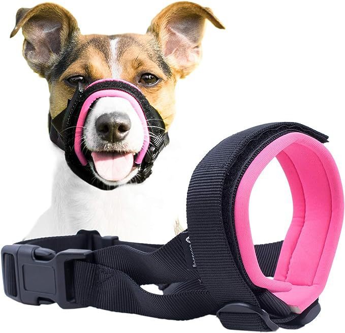 HKM-333587 Breathable Anti-Bark Muzzle for Dogs - Blue, Black, Pink in Sizes S, M, L, XL, XXL