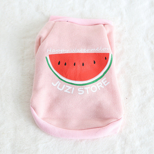 HKM-333651 Multicolor Fruit Print Sweatshirt for Pets - Fashionable and Simple Design