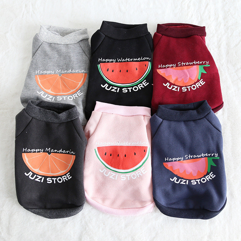 HKM-333651 Multicolor Fruit Print Sweatshirt for Pets - Fashionable and Simple Design