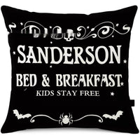 HKM-333907 Halloween Decorative Pillow Cover with Witch Broom and Festive Patterns, 45x45cm Nordic Style
