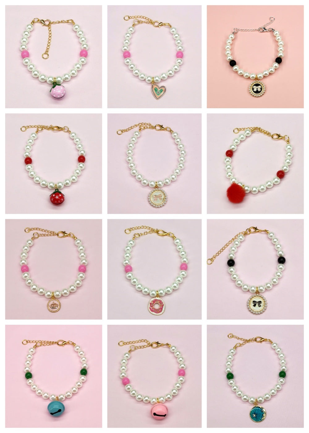 HKM-333907 Stylish Pet Necklace with Decorative Bells and Charms for All Seasons