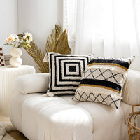HKM-334035 Modern Stripe and Solid Color Cushion - Various Shapes and Sizes