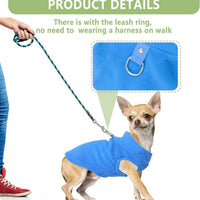HKM-334099 Warm Fleece Dog Sweater Vest Set with Leash Ring for Small Dogs, Turtleneck Pullover for Fall/Winter