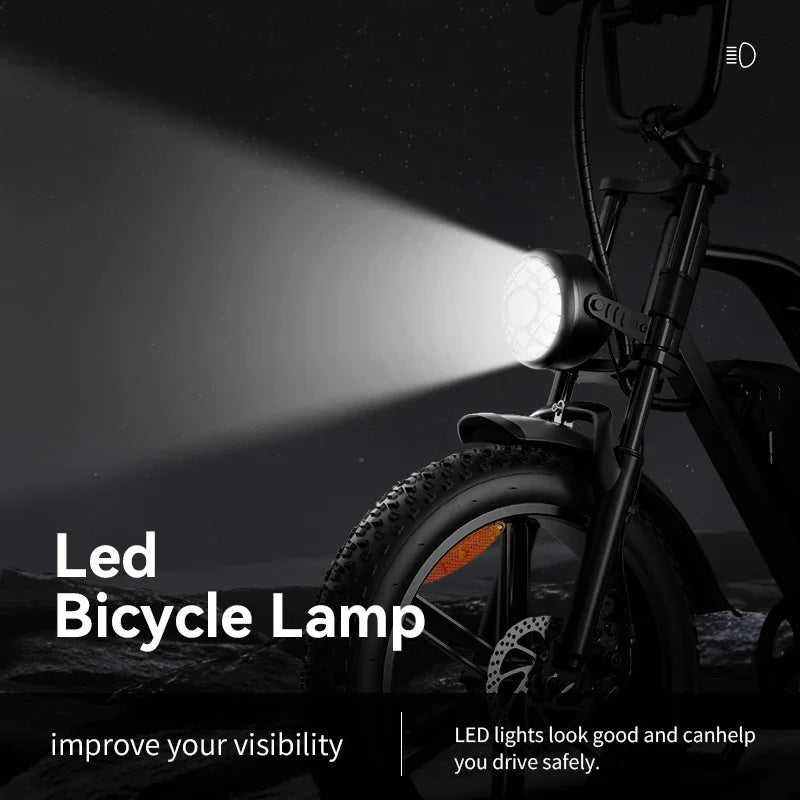 KTX-334163 Electric Bicycle with 25AH Lithium Battery, 48V, 7-Speed, Lightweight Aluminum Frame, 20" Wheels, Hydraulic Disc Brakes, Front Hub Motor