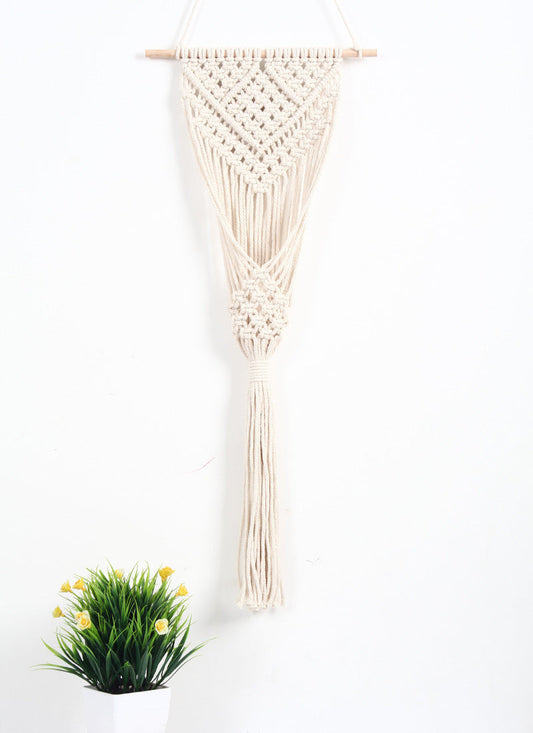 HKM-334163 Hand-Woven Cotton Woven Net Bag for Flower Basket Wall Decoration